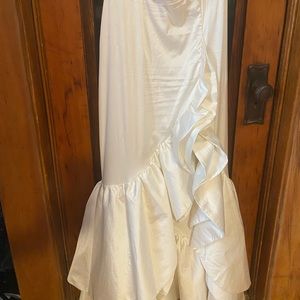 Attentions On Me Satin Gown - White